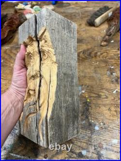 #1044 Woodspirit Woodcarving Folk Art Gnome Fantasy Forest Face by CJ Whillock