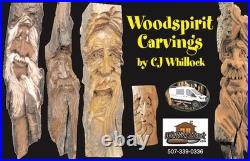 #1044 Woodspirit Woodcarving Folk Art Gnome Fantasy Forest Face by CJ Whillock