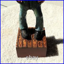 11.5 T. Cowboy Wood Carving By James Mead In Beautiful One Of A Kind? My