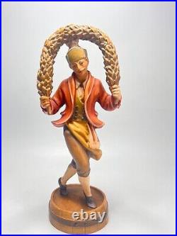 11Vintage Italian Original LEPI Carved Wood Carving Figure Sculpture Dancer Man