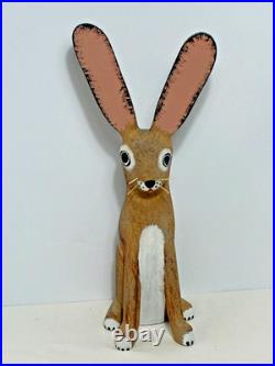 12 David Alvarez folk art hand-carved wooden jackrabbit. Southwestern Folk Art