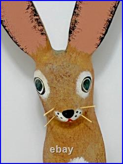 12 David Alvarez folk art hand-carved wooden jackrabbit. Southwestern Folk Art