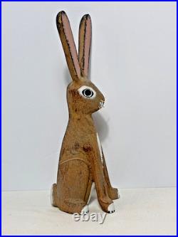 12 David Alvarez folk art hand-carved wooden jackrabbit. Southwestern Folk Art