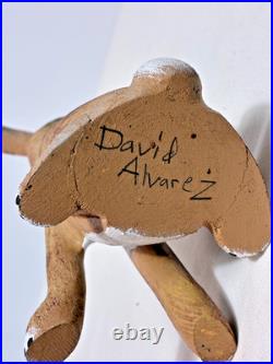 12 David Alvarez folk art hand-carved wooden jackrabbit. Southwestern Folk Art