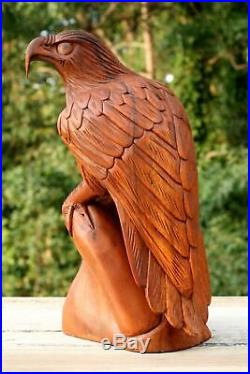 12 Large Wooden Eagle Statue Hand Carved Sculpture Figurine Art Home Decor Gift