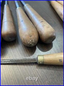 12 Vintage S J Addis & More Wood Carving Gouge Awl Tool London