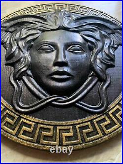 13 Medusa Gorgona Head 3d Carved Wood Greek Picture Wall Decoration Plaque
