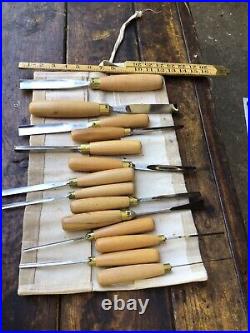 14 piece Ashley Iles wood carving set razor Sharp, hard to find in the USA
