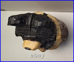 15 Tall Bear In a Stump Handcrafted Chainsaw Carving Rustic Decor Pre-owned