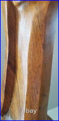 16 Mid Century Modern Style Carved Wood Sculpture Woman Vintage