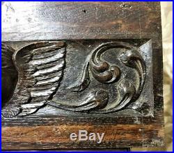 17 th angel wood carving panel Antique french sculpture architectural salvage