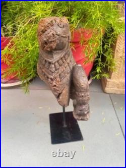 1700's Ancient Old Wooden Hand Carved Nandi Bull Rare Figurine 14 Statue