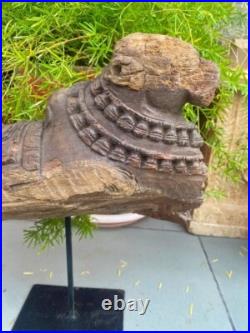 1700's Ancient Old Wooden Hand Carved Nandi Bull Rare Figurine 14 Statue