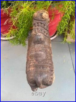 1700's Ancient Old Wooden Hand Carved Nandi Bull Rare Figurine 14 Statue