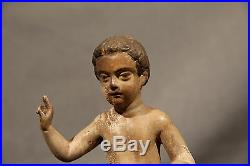 17th Centruy Religious Roman Catholic Baby Jesus Wood Carving