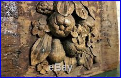 17th still life wood carving panel Antique french oak architectural salvage
