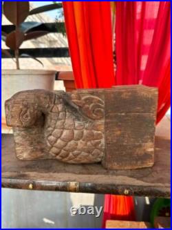 1800's Ancient Wooden Hand Craved Wall Hanging Parrot Figure Bracket Panel