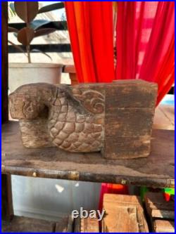 1800's Ancient Wooden Hand Craved Wall Hanging Parrot Figure Bracket Panel