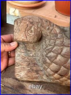 1800's Ancient Wooden Hand Craved Wall Hanging Parrot Figure Bracket Panel