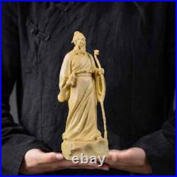 18cm Solid Wood Physician Statue of Hua Tuo Statue Wood Carving Character