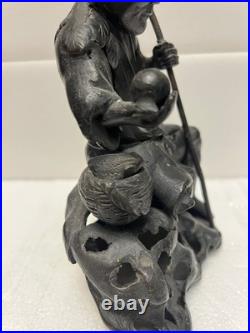18th/19th is C. Chinese Qing Seated Figure in Lead 18th/19th is C. Chinese Qing Seated Figure in Lead