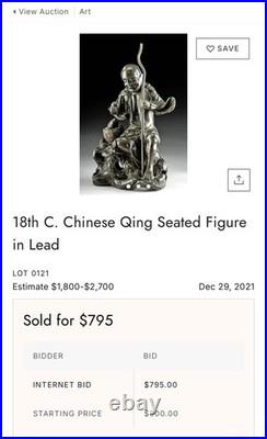 18th/19th is C. Chinese Qing Seated Figure in Lead