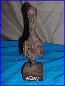 1930's TED SEUSS GEISEL ORIGINAL HAND CARVED WOOD BIRD SCULPTURE DR. SEUSS