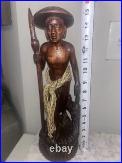 1945 Igorot Tribal Warrior Statues Philippines Vintage Original 1945 Igorot Tribal Warrior Statues Philippines Vintage Original