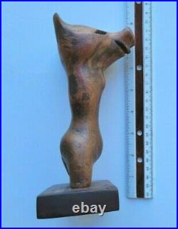 1970s Wooden Surrealist Sculpture Naked Person With Pig Head William Tarr Signed
