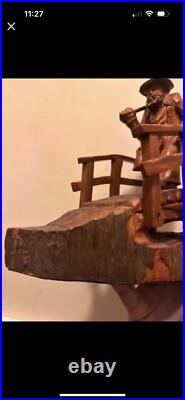 1977 Elmer Schultes Carved Wood Sculpture