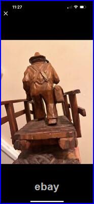 1977 Elmer Schultes Carved Wood Sculpture