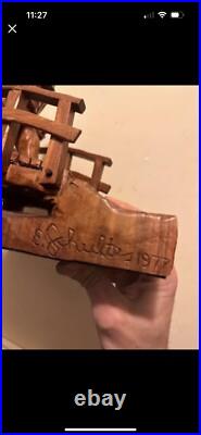 1977 Elmer Schultes Carved Wood Sculpture