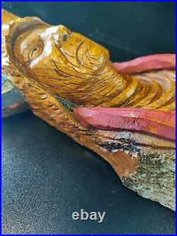 1992 Wood Indian Sculpture by Arlo Furniss Warbonnet Hand Carved