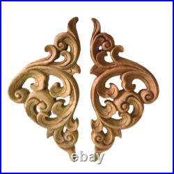 2 Pcs Wood Carved Teak Wood Panel Flower Vintage Thai Wall Art Home Decor Gift