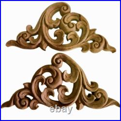 2 Pcs Wood Carved Teak Wood Panel Flower Vintage Thai Wall Art Home Decor Gift