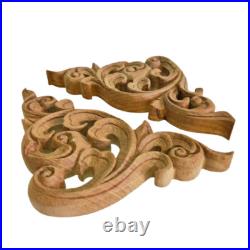 2 Pcs Wood Carved Teak Wood Panel Flower Vintage Thai Wall Art Home Decor Gift