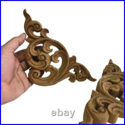 2 Pcs Wood Carved Teak Wood Panel Flower Vintage Thai Wall Art Home Decor Gift