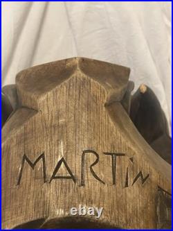2 Pieces Of Carved Art In One Wood Sculpture, Signed By The Artist MARTIN 2 Pieces Of Carved Art In One Wood Sculpture, Signed By The Artist MARTIN