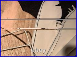 2 Red Parrots Hand Carved In Hibiscus Tree Wood & Metal 40 X 30 X 4 Rare