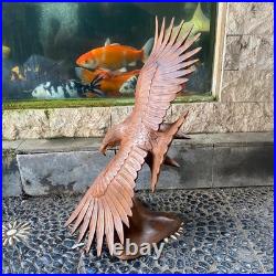 20 Hand Carved Wooden Eagle Statue, Flying Figurine Sculpture, Handmade Art