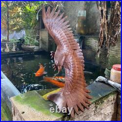 20 Hand Carved Wooden Eagle Statue, Flying Figurine Sculpture, Handmade Art