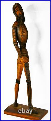 20 Retro Mid-Century Don Quixote Wood Carving Sculpture Signed Nestor 20 Retro Mid-Century Don Quixote Wood Carving Sculpture Signed Nestor