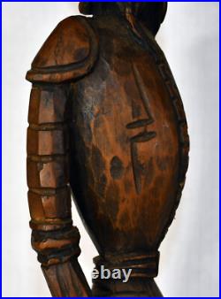 20 Retro Mid-Century Don Quixote Wood Carving Sculpture Signed Nestor 20 Retro Mid-Century Don Quixote Wood Carving Sculpture Signed Nestor