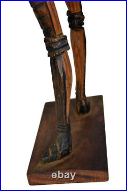 20 Retro Mid-Century Don Quixote Wood Carving Sculpture Signed Nestor 20 Retro Mid-Century Don Quixote Wood Carving Sculpture Signed Nestor