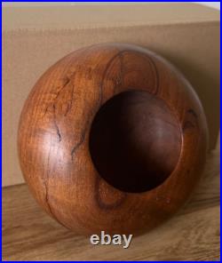 2002 K. Bashore UK Turned Mesquite Wood Vessel Bowl! Beautiful! WOW