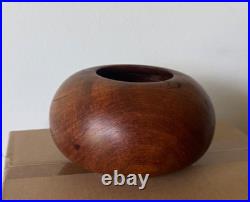 2002 K. Bashore UK Turned Mesquite Wood Vessel Bowl! Beautiful! WOW