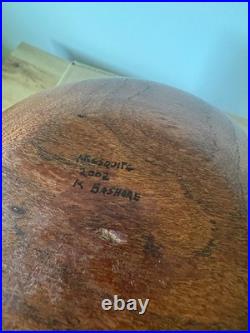 2002 K. Bashore UK Turned Mesquite Wood Vessel Bowl! Beautiful! WOW