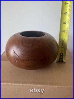 2002 K. Bashore UK Turned Mesquite Wood Vessel Bowl! Beautiful! WOW