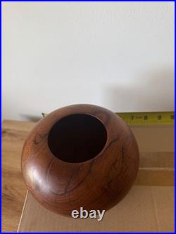 2002 K. Bashore UK Turned Mesquite Wood Vessel Bowl! Beautiful! WOW