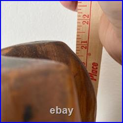 21.5 Hand Carved Wood Sculpture Folk Art Mid Century Modern Abstract Figurative
